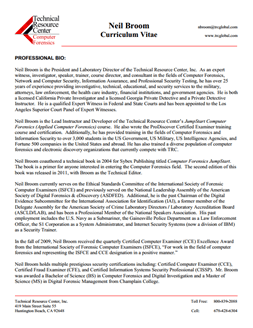 CV for Neil Broom Expert Witness in Computer Forensics Investigations in Virginia Beach
